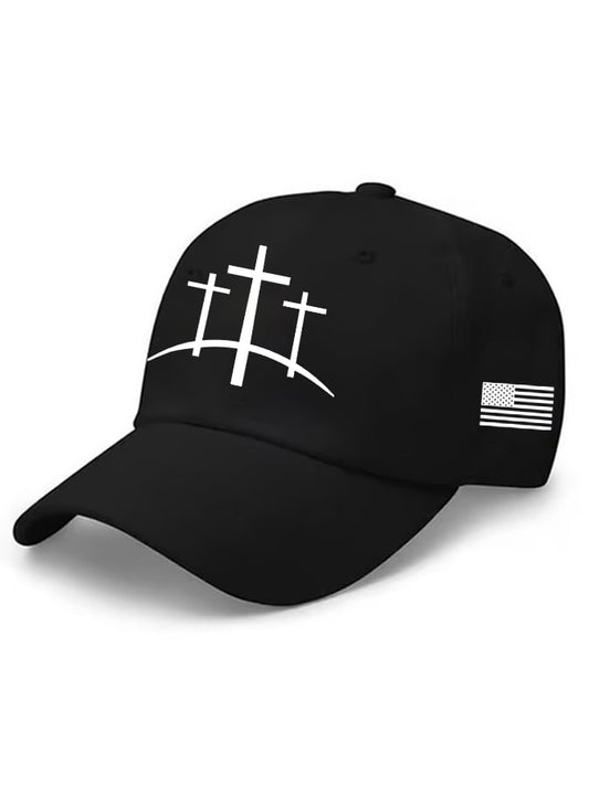 Unisex Flag Cross Print Baseball Cap - trupatriotic