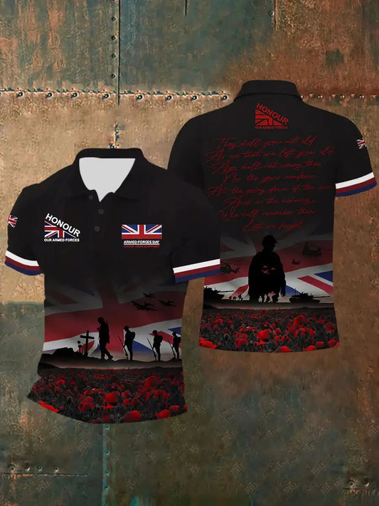 Men's UK Flag Honour Our Armed Forces Short Sleeves Tee trupatriotic