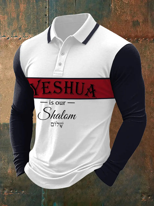 Men's Yeshua Casual Long-Sleeve Polo - trupatriotic