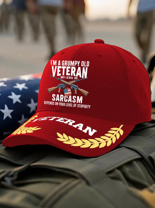 Unisex Veteran Design Print Hat - trupatriotic
