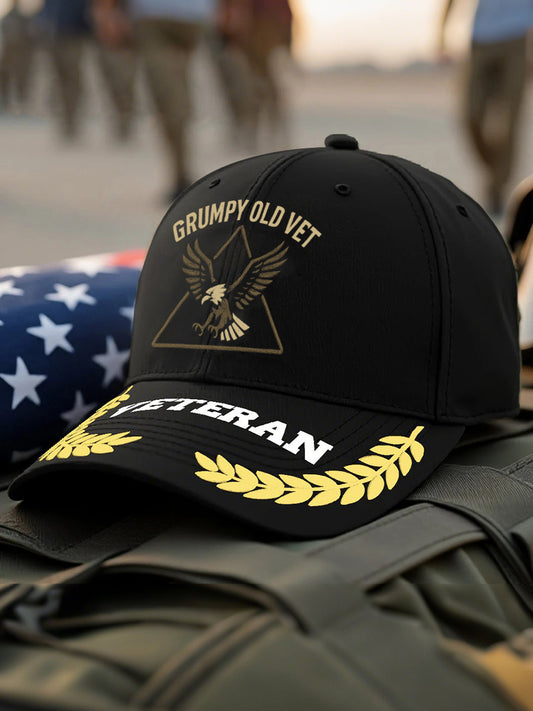Unisex Grumpy Old Vet Print Cap - trupatriotic