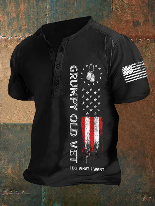 Men's Grumpy Old Vet I Do What I Want T-shirt - trupatriotic