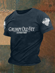 Men's Grumpy Old Vet I Do What I Want Short-sleeved T-shirt - trupatriotic