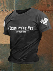 Men's Grumpy Old Vet I Do What I Want Short-sleeved T-shirt - trupatriotic