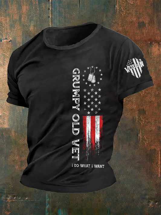 Men's Grumpy Old Vet I Do What I Want T-shirt - trupatriotic
