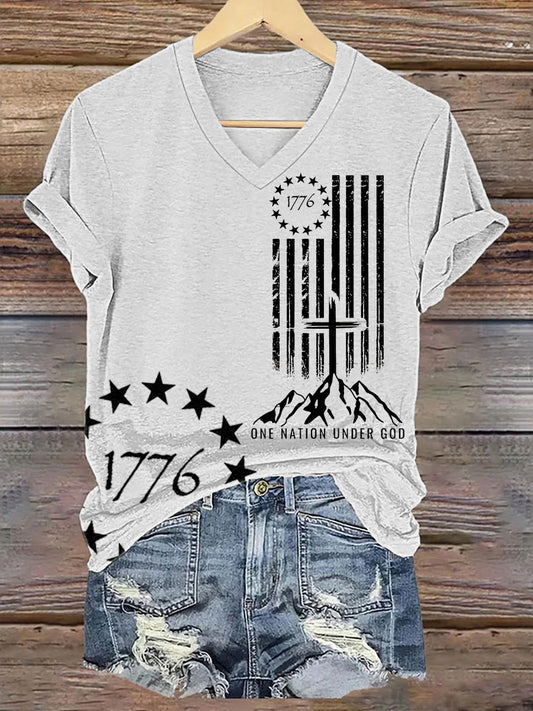 Women's One Nation Under God Short-sleeved T-shirt - trupatriotic
