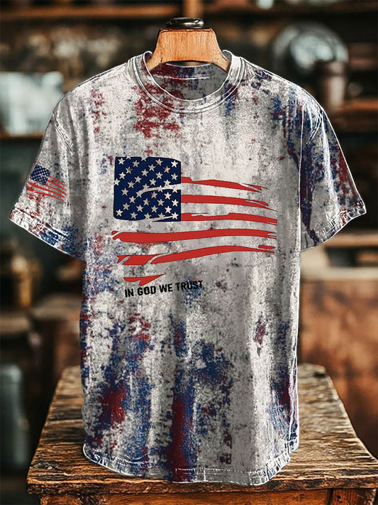 Men's In God We Trust Printed Casual T-Shirt - trupatriotic