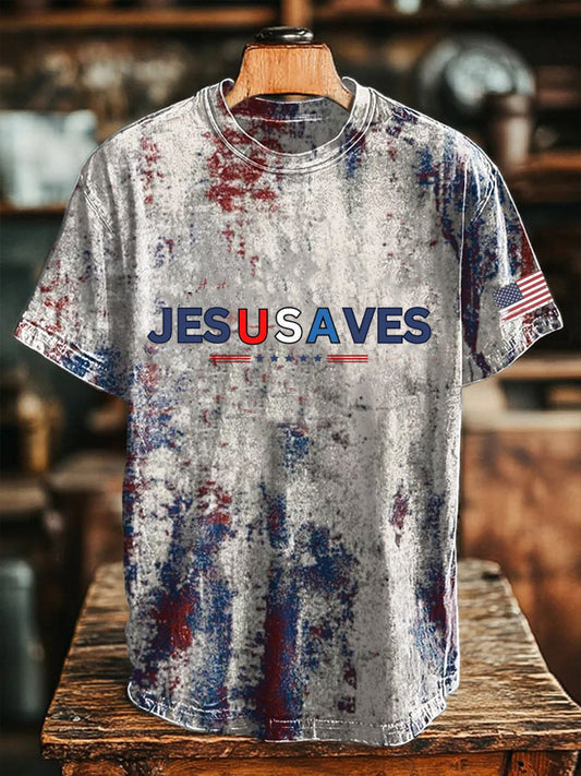 Men's Jesusaves Short Sleeves T-shirt - trupatriotic