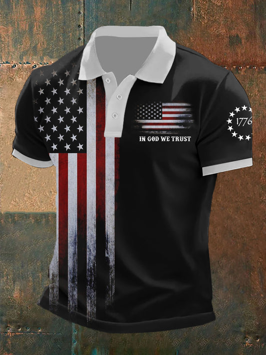 Men's In God We Trust Short Sleeve Polo Shirt - trupatriotic