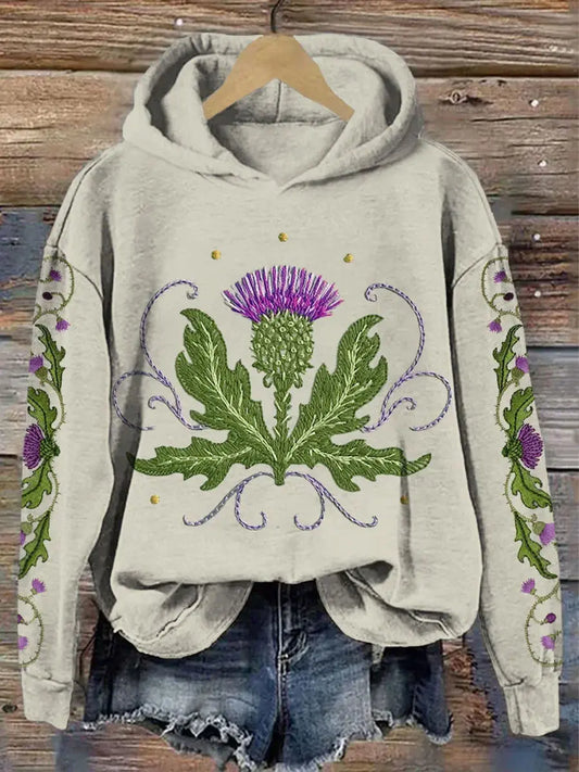 Women's England Scotland Thistle Printed Sweatshirt trupatriotic