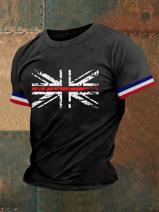 Men's Union Jack Print Casual T-shirt trupatriotic