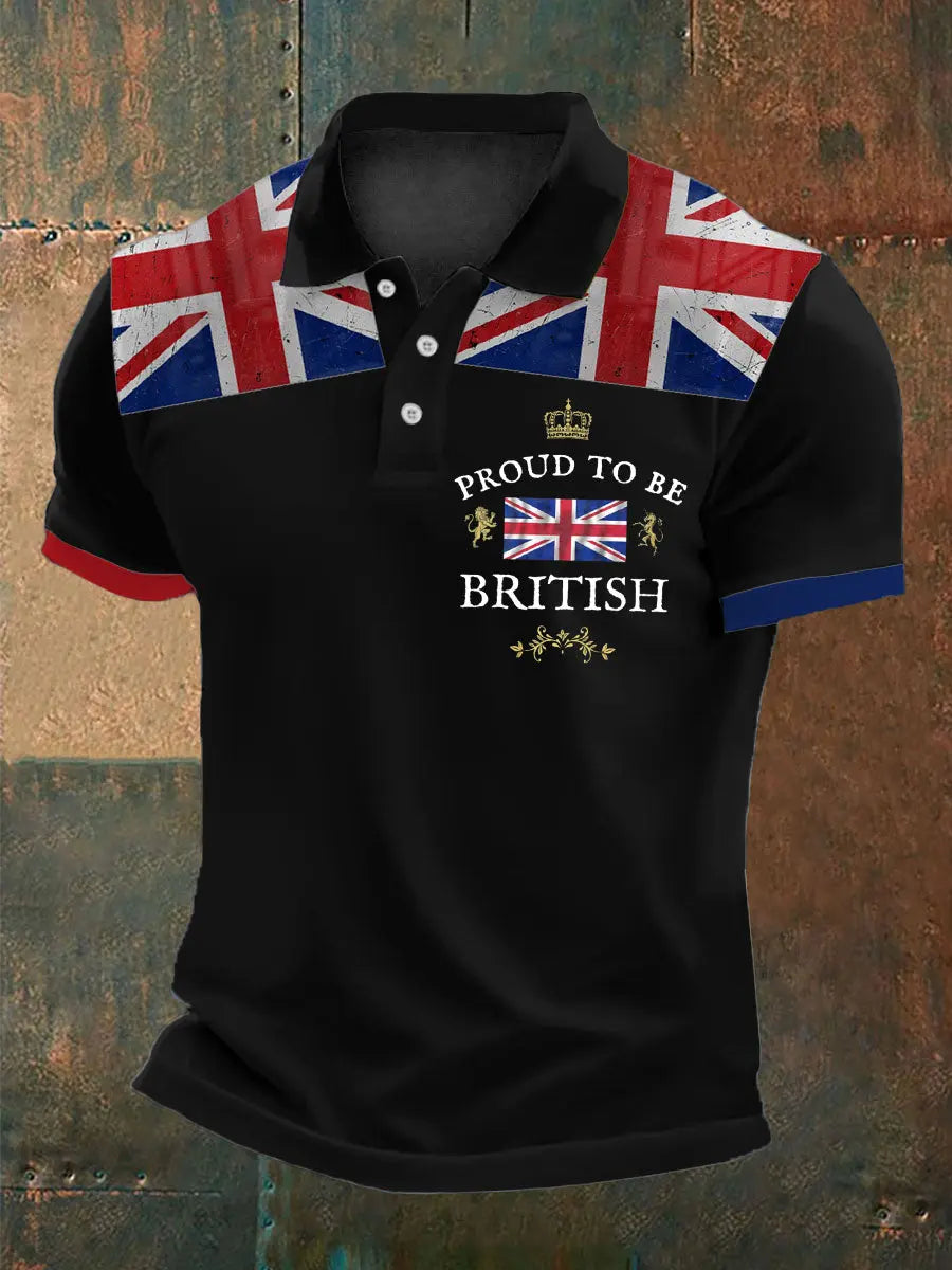 Men's British Proud Printed Polo Shirt trupatriotic