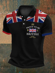 Men's British Proud Printed Polo Shirt trupatriotic