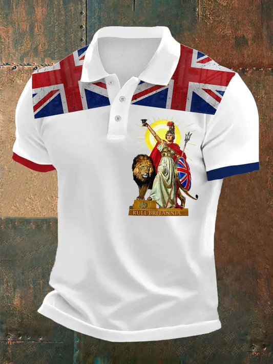 Men's British Britannia Printed Polo Shirt trupatriotic