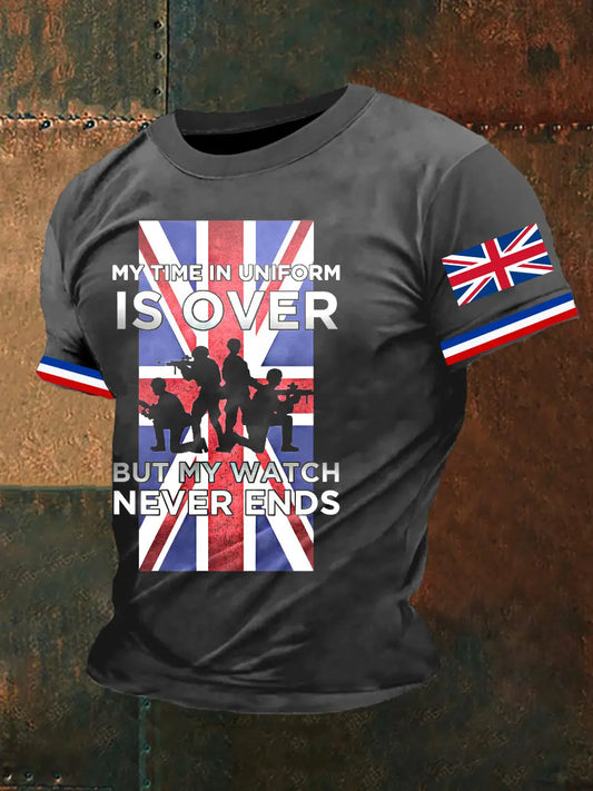 Men's Revolution Union Jack Grunge Polka Art T-Shirt trupatriotic