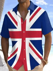 Men's UK Flag Print Casual Shirt trupatriotic