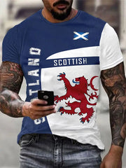 Men's Scottish Flag Print Casual T-shirt trupatriotic