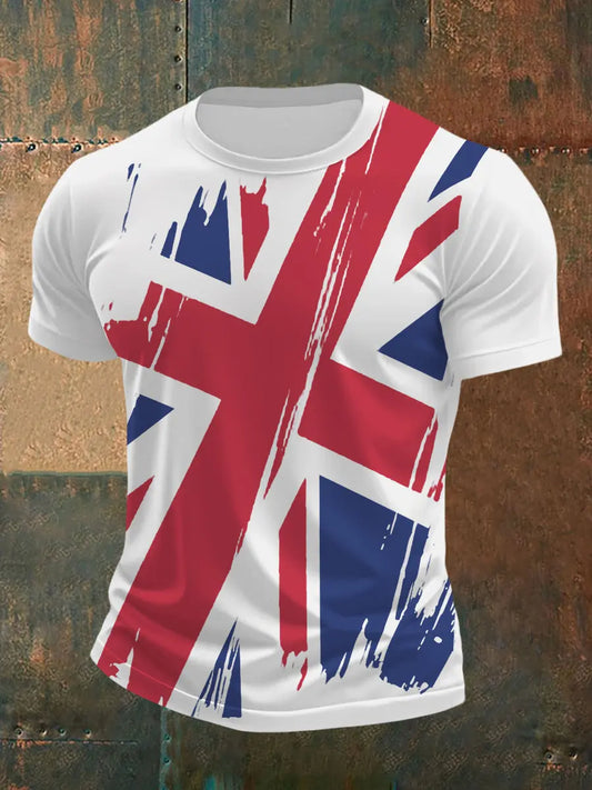 Men's UK Flag Print Casual Tee trupatriotic
