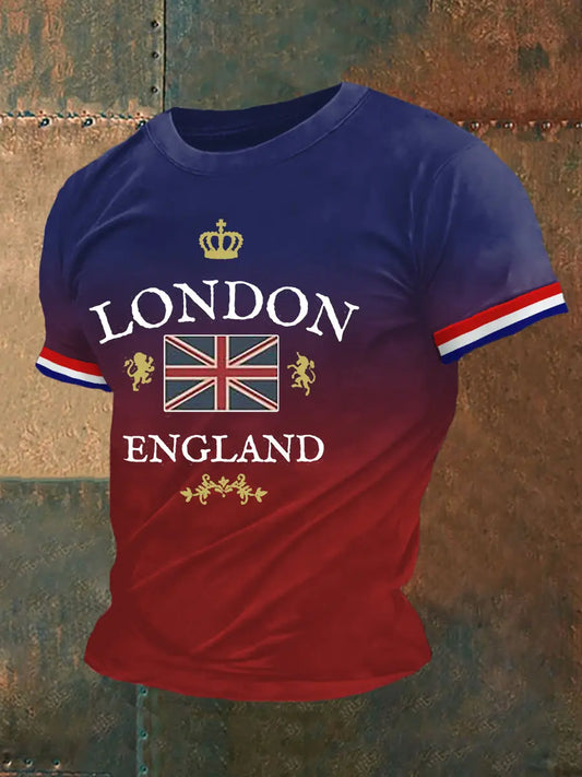 Men's London England Print Casual Tee trupatriotic