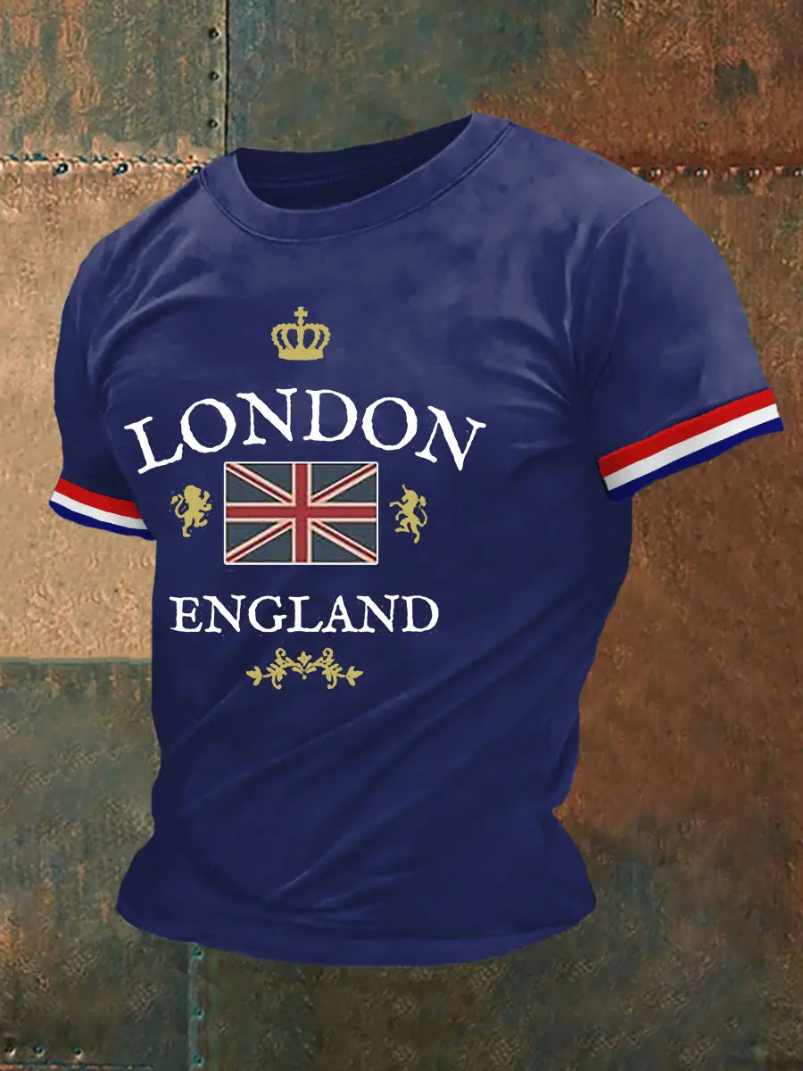 Men's London England Print Casual Tee trupatriotic