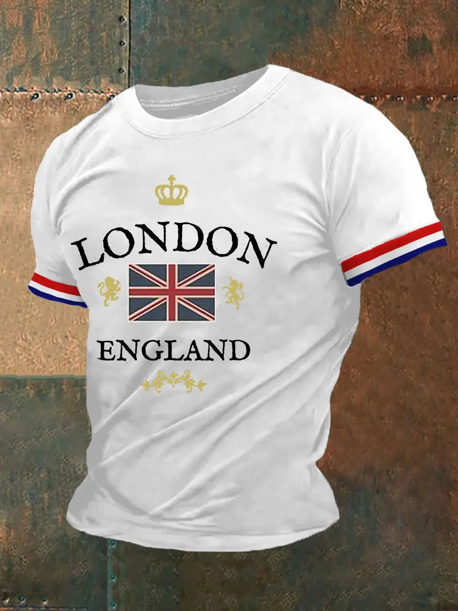 Men's London England Print Casual Tee trupatriotic