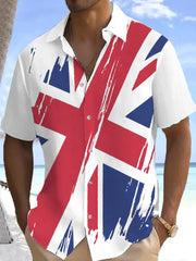 Men's UK Flag Print Casual Shirt trupatriotic