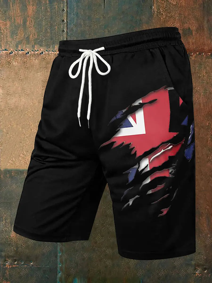Men's UK Flag Print Casual Shorts trupatriotic