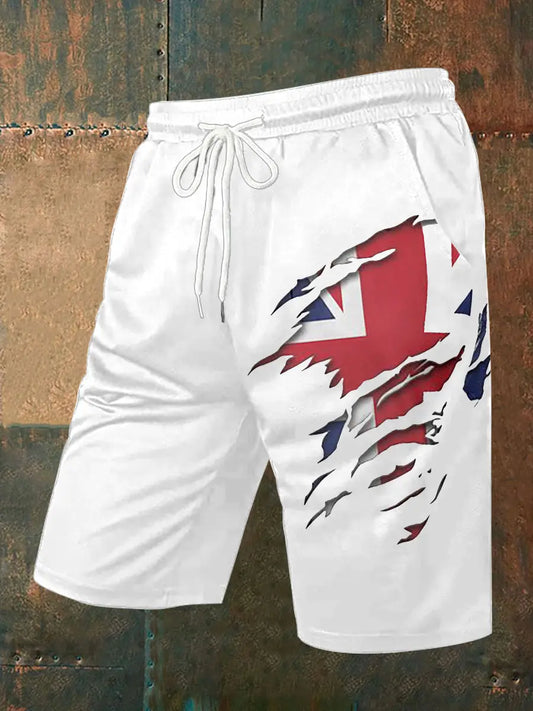 Men's UK Flag Print Casual Shorts trupatriotic