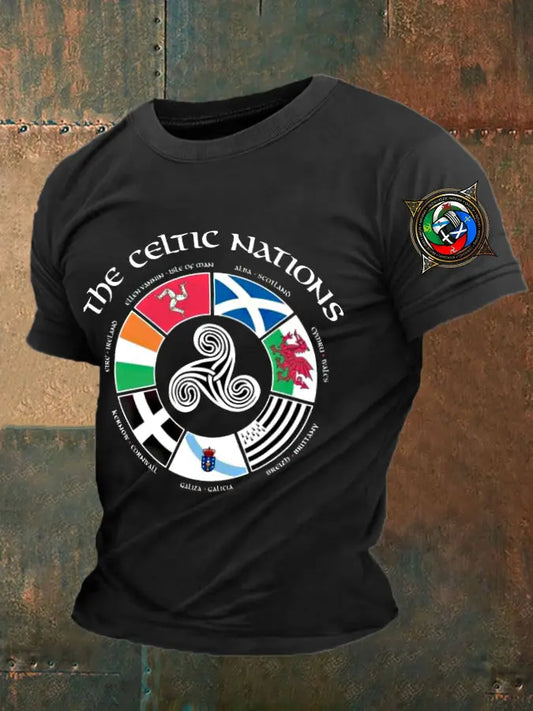 Men's England Scotland Celtic Printed T-shirt trupatriotic