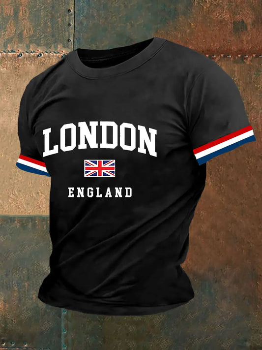 Men's London England Ptinted Short Sleeve T-shirt trupatriotic
