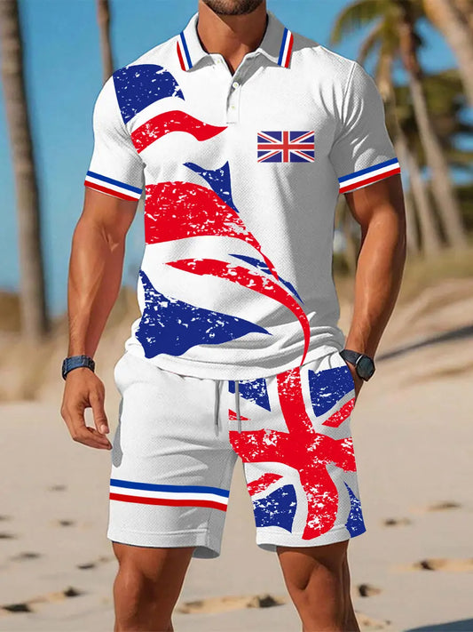 Men's Union Jack Print Resort Suit trupatriotic