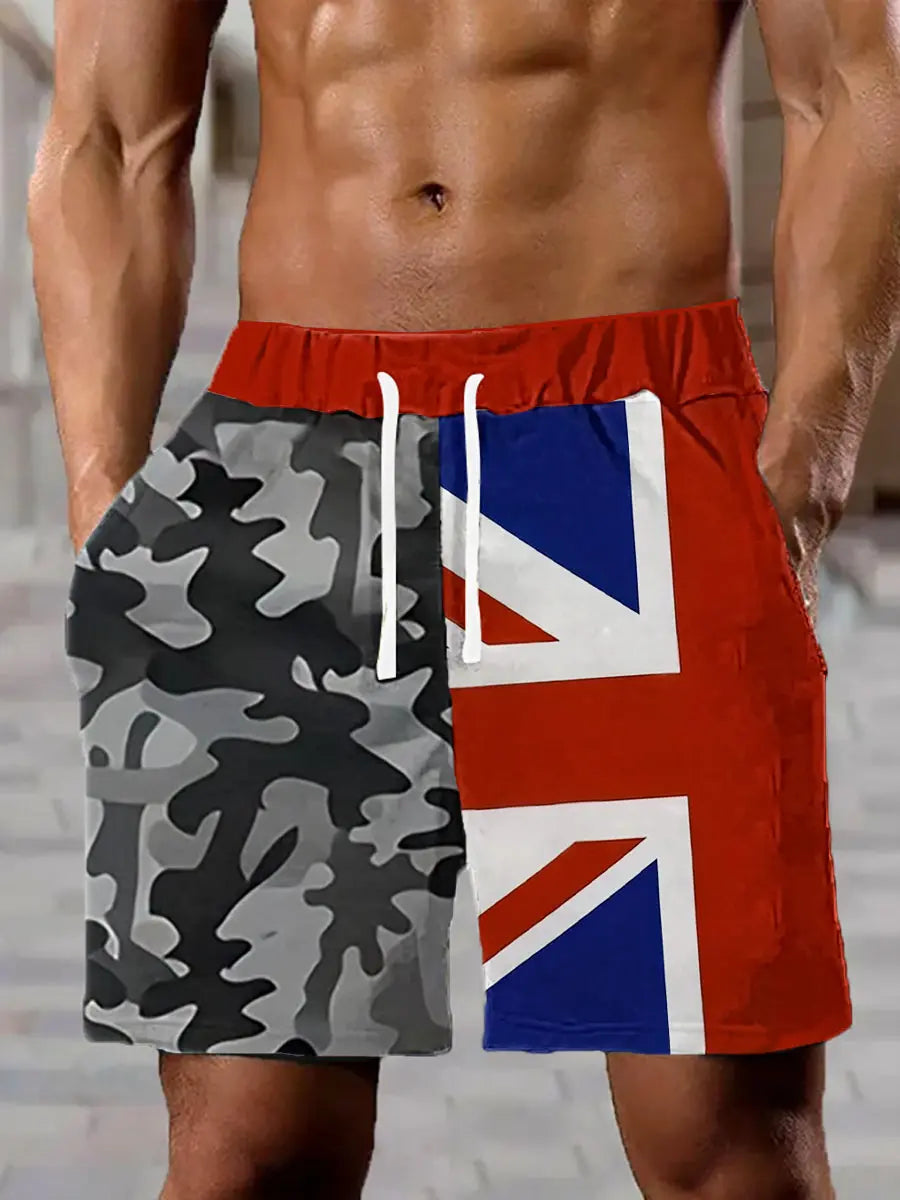 Men's England Flag Print Casual Pants trupatriotic