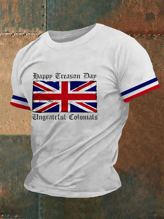 Men's Union Jack Printed Casual T-shirt trupatriotic