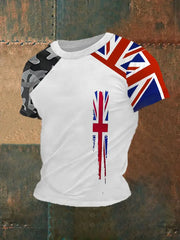 Men's Union Jack Printed Casual T-shirt trupatriotic