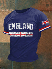 Men's England Print Casual Tee trupatriotic