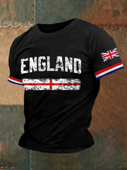 Men's England Print Casual Tee trupatriotic