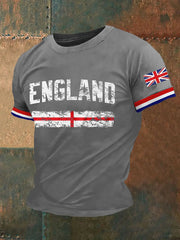 Men's England Print Casual Tee trupatriotic