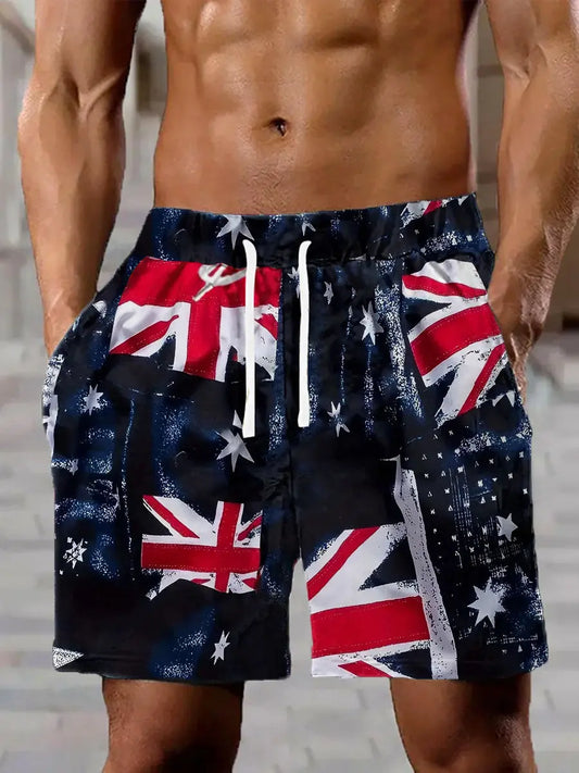 Men's Union Jack Print Casual Shorts trupatriotic