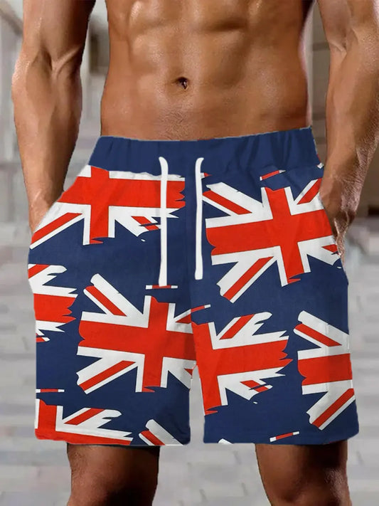 Men's Union Jack Print Casual Shorts trupatriotic