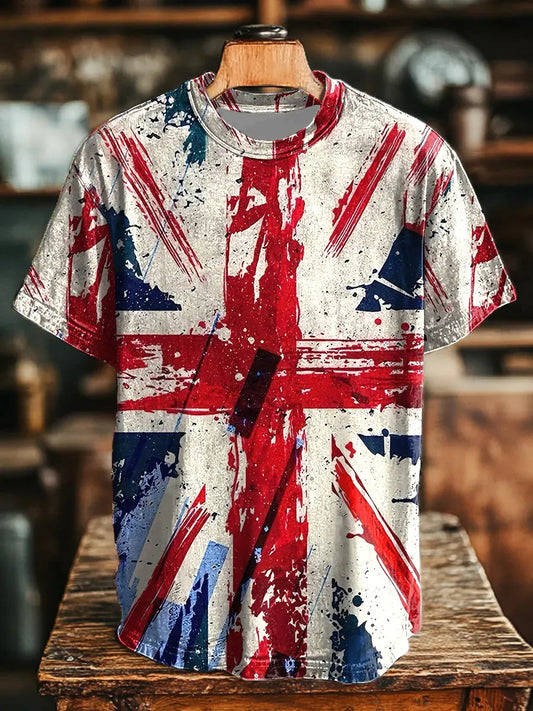 Men's Union Jack Print Casual T-Shirt trupatriotic