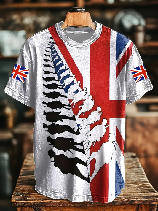 Men's Union Jack Print Casual T-Shirt trupatriotic