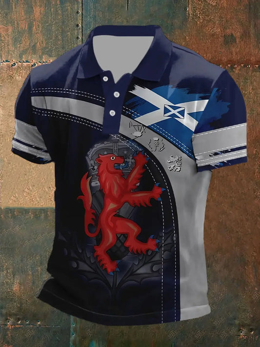 Men's Scotland Flag Casual Polo Shirt trupatriotic