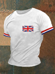 Men's UK Flag Print Casual Tee trupatriotic