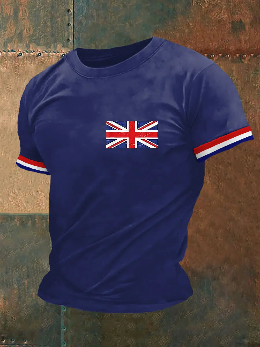 Men's UK Flag Print Casual Tee trupatriotic