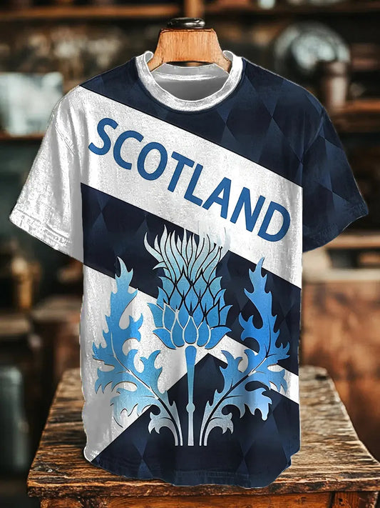 Men's Scottish Thistle Print T-shirt trupatriotic