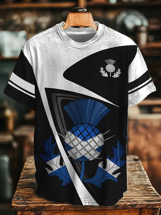 Men's Scottish Thistle Print T-shirt trupatriotic