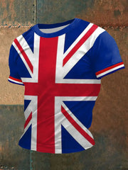 Men's UK Flag Print Casual Tee trupatriotic