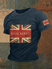 Men's Slang Knackered UK Flag Print Casual Tee trupatriotic