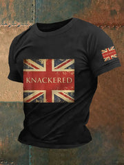 Men's Slang Knackered UK Flag Print Casual Tee trupatriotic