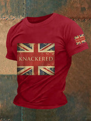 Men's Slang Knackered UK Flag Print Casual Tee trupatriotic